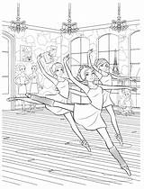 Barbie Coloring Ballerinas Dancing Pages Ballroom Colorkid sketch template