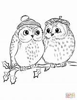 Owl Coloring Owls Pages Cute Couple Drawing Realistic Easy Girls Adults Detailed Printable Color Sketch Girl Valentine Getcolorings Template Getdrawings sketch template