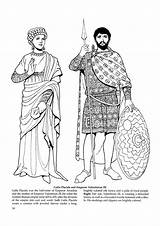 Coloring Pages Byzantine Fashion Fashions Costume Medieval Empire Book Sca Tom Tierney Ancient History Choose Board Printables Clothing Roman sketch template
