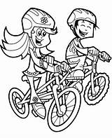 Bicycles Riding Niña Montando Topcoloringpages sketch template