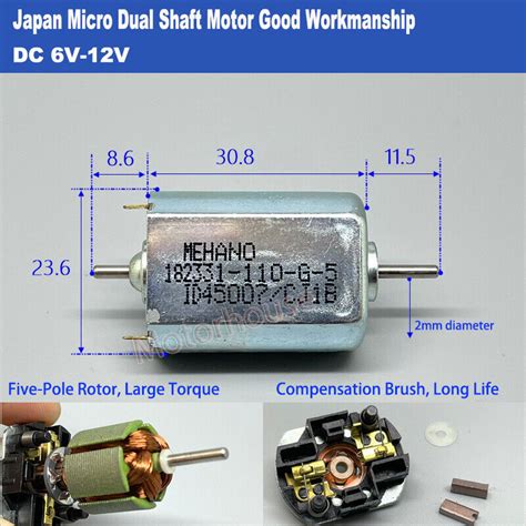 mini  pole rotor dc   high speed micro mm electric motor dual mm shaft ebay