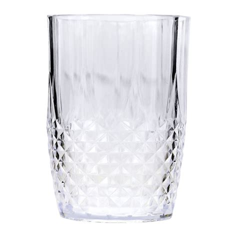 Vintage Clear Crystal Effect Plastic Glasses Drinking Picnic Garden