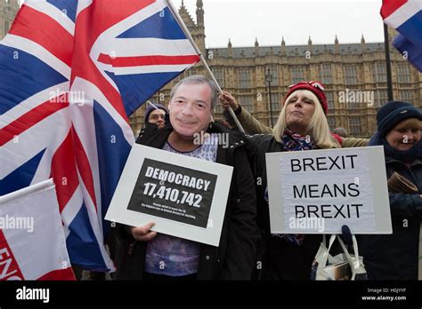 london uk  jan  pro brexit protesters demonstrate   houses  parliament