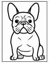 Bulldog French Puppy Cartoon Illustration Sitting Coloring Pages Vector Kids Funny Drawing Dog Printable Drawn Portrait Hand Etsy Dogs Book sketch template