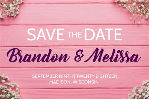 Pink Wedding Announcement Template Postermywall