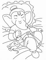 Ganesha Coloring Drawing Pages Ganesh Kids Lord Gods Hindu Resting Bal Baby Getcolorings Color Printable God Paintingvalley Print Temple sketch template