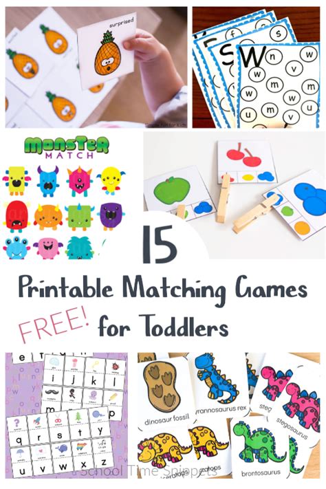 toddler matching printables  print  school time snippets