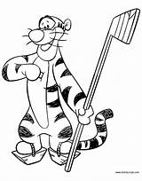 Tigger Hockey Coloring Pages Playing Disney Disneyclips Funstuff Printable sketch template