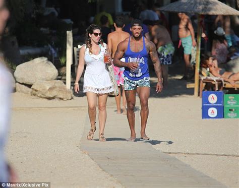 kelly brook turns heads in blue bikini on mykonos beach