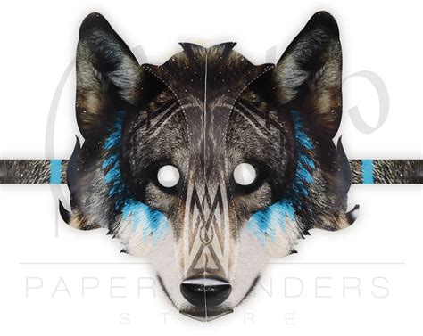 wolf mask wolf mask printable template wolf mask pattern etsy