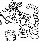 Coloring Disney Painting Tigger Wecoloringpage Pages sketch template