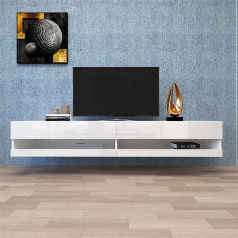 white wall mounted tv stand segmart led tv cabinet    tv