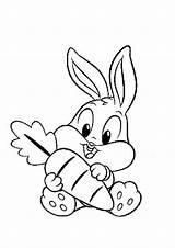 Bunny Coloring Baby Pages Kids Bugs Carrot Animal Bunnies Easter Color Easy Print Rabbit Drawing Printable Cute Boyama Looney Tunes sketch template