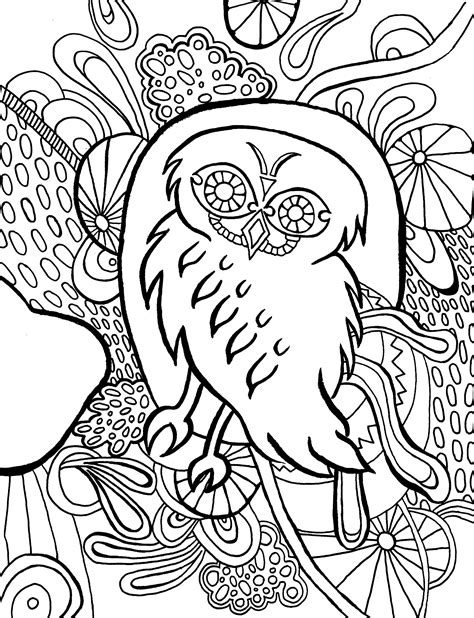 abstract owl  coloring page freecoloringpage