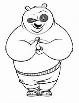 Panda Kung Fu Coloring Kids Pages Printable Funny Animation Characters sketch template