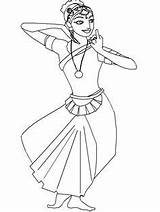 Dancers Kathak Outline Paintingvalley Colouring sketch template