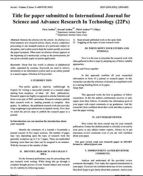 ijsart international journal  science  advance research  technology