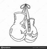 Gloves Boxing Hanging Drawing Vector Line Getdrawings sketch template