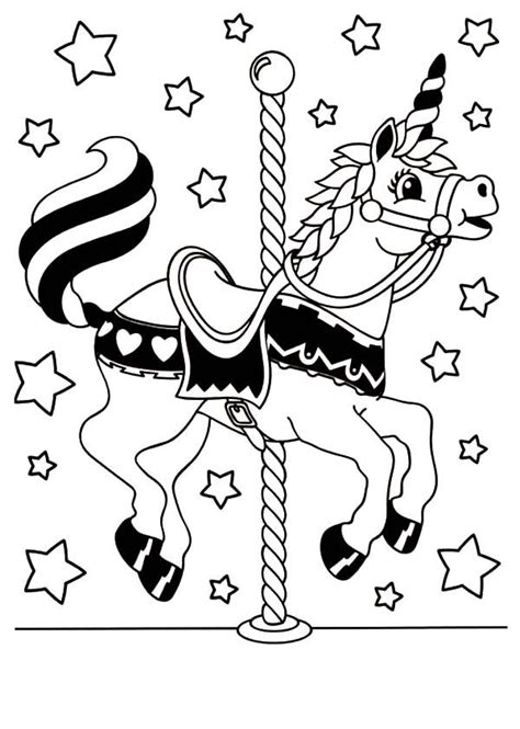 carousel unicorn horse coloring pages horse coloring pages unicorn