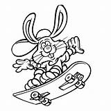 Coloring Pages Bunny Skateboarding Skateboard Easter Cartoon Skate Sheets Hawk Tony Board Skater Color Boy Printable Print Kids Drawing Logos sketch template