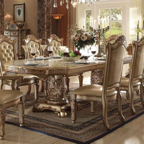 acme furniture vendome traditional formal dining table dream home interiors dining tables