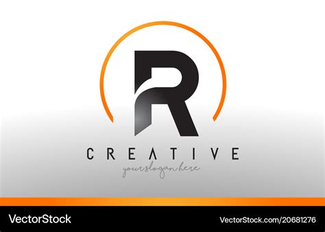 letter logo design  black orange color cool vector image