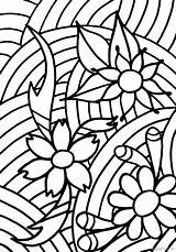 Coloring Abstract Pages Flowers Teenagers Getdrawings sketch template