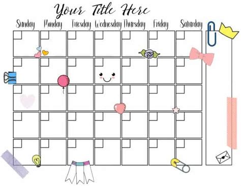 printable cute planner calendar customize