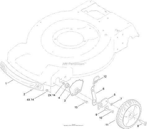 toro   recycler lawn mower  sn   parts diagram  front