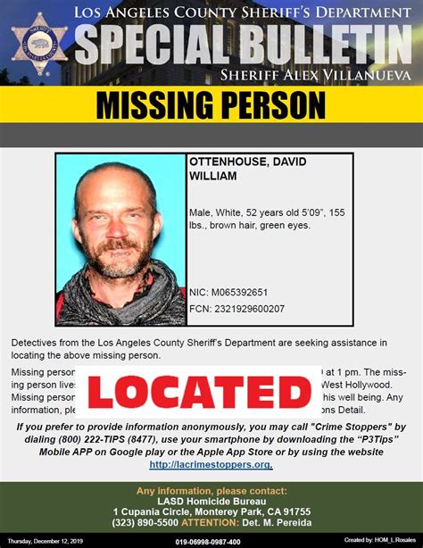 missing man  frequented west hollywood  canyon news