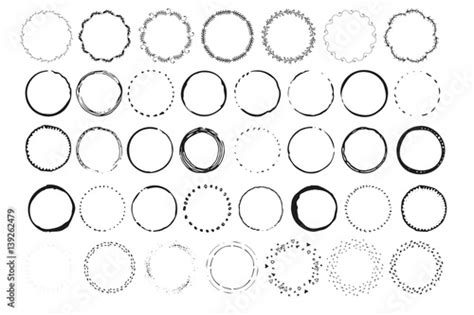 big set  handdrawn elements  circles  templates isolated