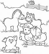 Animals Coloring Farm Pages sketch template