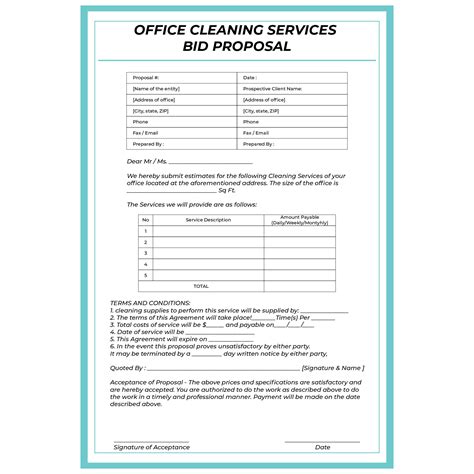 printable forms  cleaning business printable forms