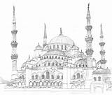 Drawing Istanbul Mosque Sketches Byzantine sketch template