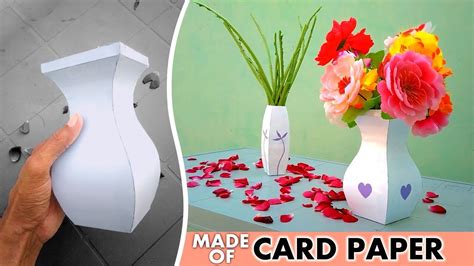 card paper vase diy youtube