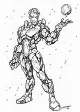 Iceman Coloring Drawing Superheroes Pages Printable sketch template