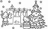 Coloring Christmas Kitty Pages Hello Merry Tree Kids Print Color Coloring4free Xmas Printable Printables Cute Gif Cards Draw Popular Coloringhome sketch template