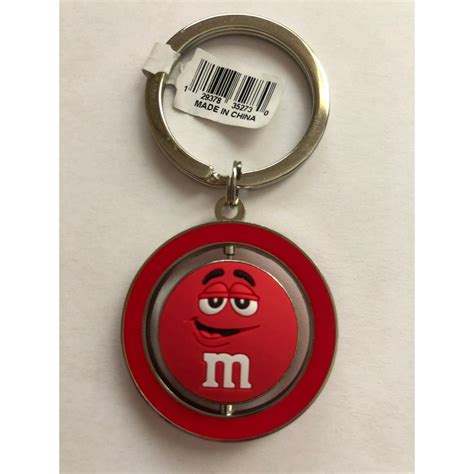 mms mms world red character big face pvc spinning keychain