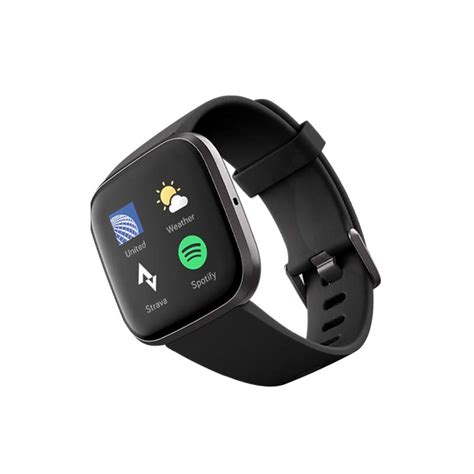 fitbit versa  health fitness smartwatch blackcarbon aluminum vertex  enterprise