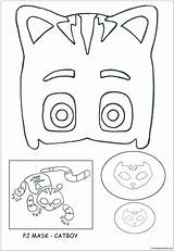 Pj Masks Pages Coloring Catboy Mask Owlette sketch template