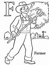Farmer Coloring Pages Print Color Kids sketch template
