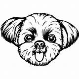 Shih Tzu Dog Drawing Breed Smiling Toy Etsy Clipartmag Lap Pet Animal Group sketch template