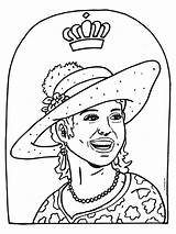 Kleurplaat Pages Coloring Koningin Netherlands Maxima Kleurplaten Holland Koningshuis Getcolorings Kroon Queen sketch template