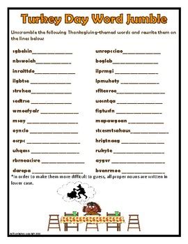 thanksgiving word scramble  kelli lovingfoss tpt