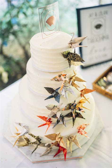 origami crane wedding cake origami wedding wedding cake birds