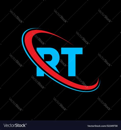 rt   letter logo design initial letter rt vector image