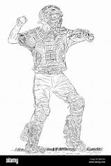 Catcher Baseball Drawing Pen Ink Ball Throw Alamy Shopping Cart sketch template