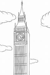 Ben Big London Coloring Da Pages Coloringsun Tower Inghilterra Clock Print Drawing Paper Sketch Button Salvato sketch template