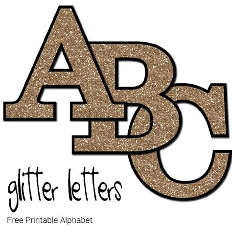 printable glitter letters  breaks
