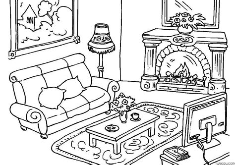 living room coloring pages awesome home